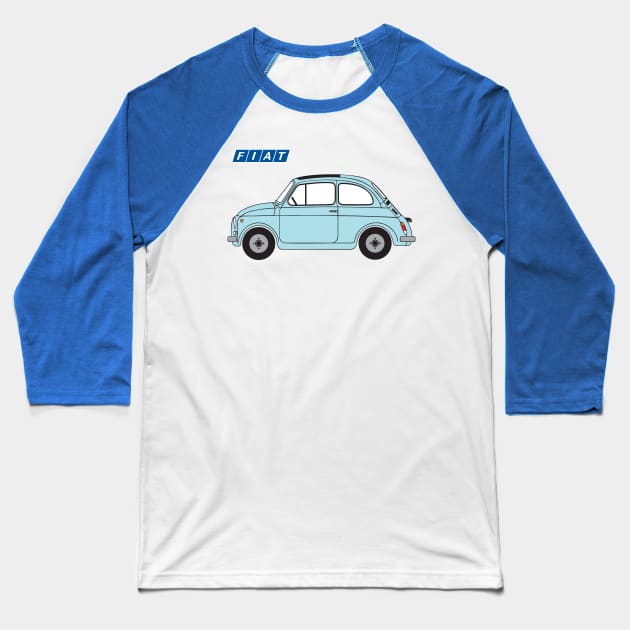 Classic Fiat Baseball T-Shirt by CreativePhil